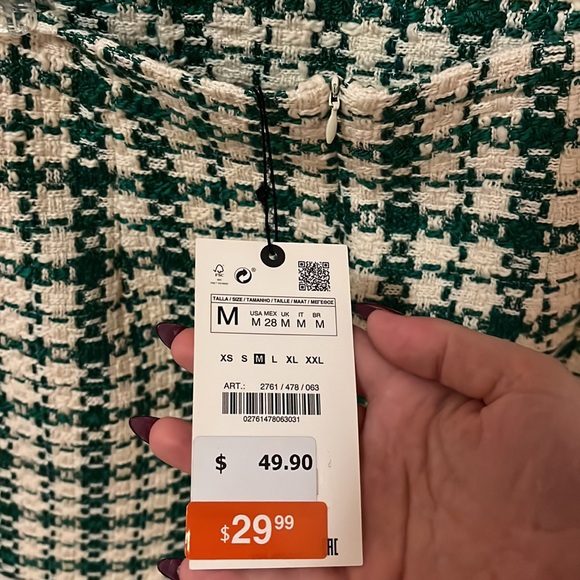 Zara Medium NWT Houndstooth skirt - Picture 5 of 5